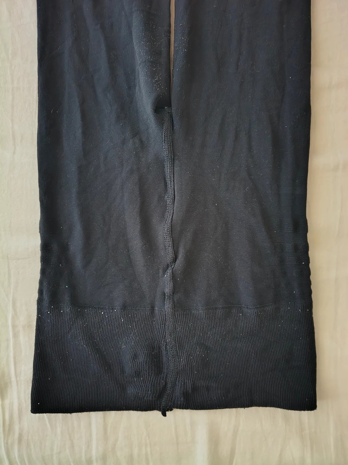 Black Ribbed Cotton-Feel Leggings photo 11
