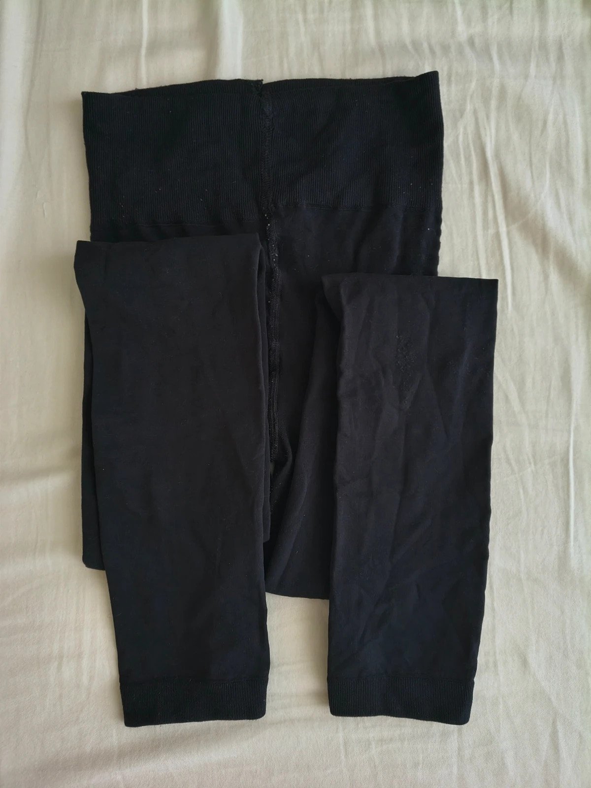 Black Ribbed Cotton-Feel Leggings photo 13