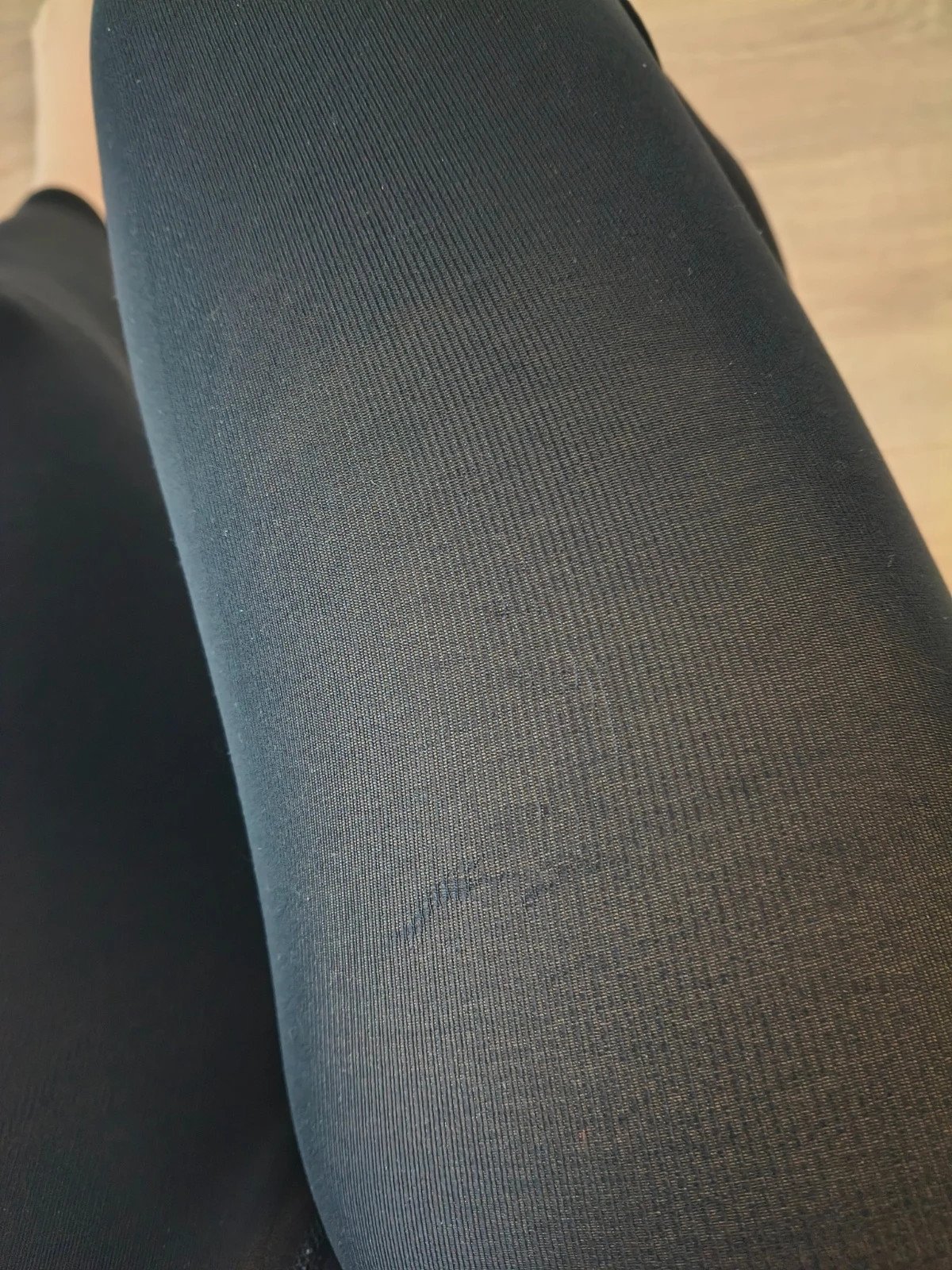 Black Ribbed Cotton-Feel Leggings photo 5