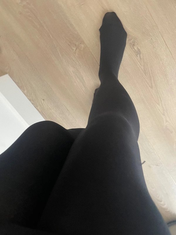 Simple Black Opaque Tights with High Waist photo 10