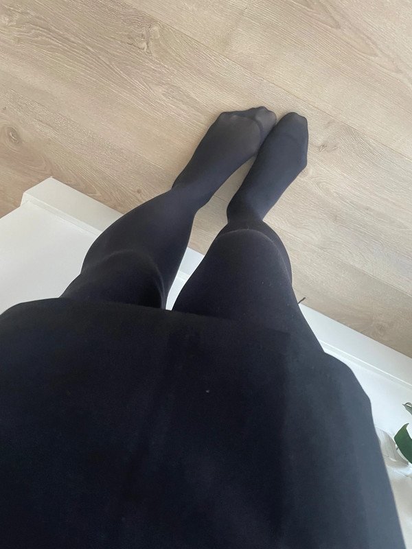 Simple Black Opaque Tights with High Waist photo 11