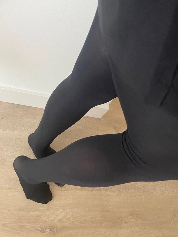 Simple Black Opaque Tights with High Waist photo 13