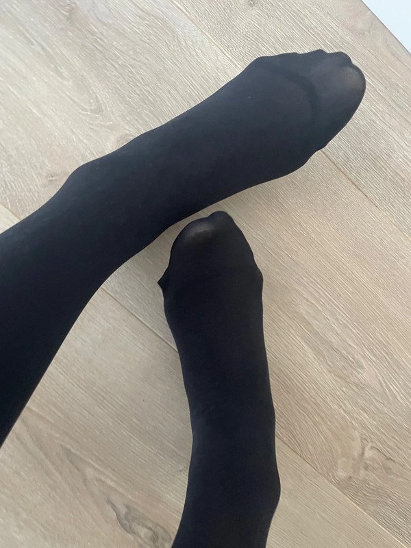 Simple Black Opaque Tights with High Waist photo 4