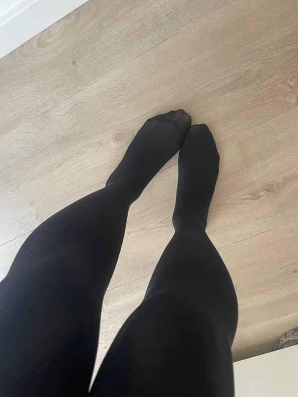 Simple Black Opaque Tights with High Waist photo 9