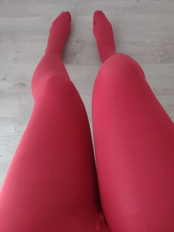 Simple Cherry Red Opaque Tights