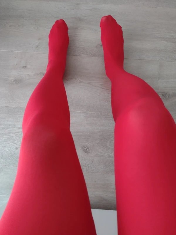 Scarlet Red Opaque Tights