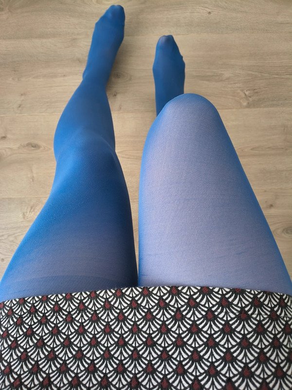 Semi-Sheer Cobalt Blue Tights photo 3