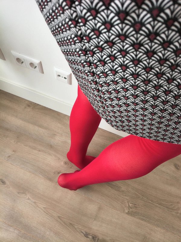 Semi-Sheer Cherry Red Tights photo 7