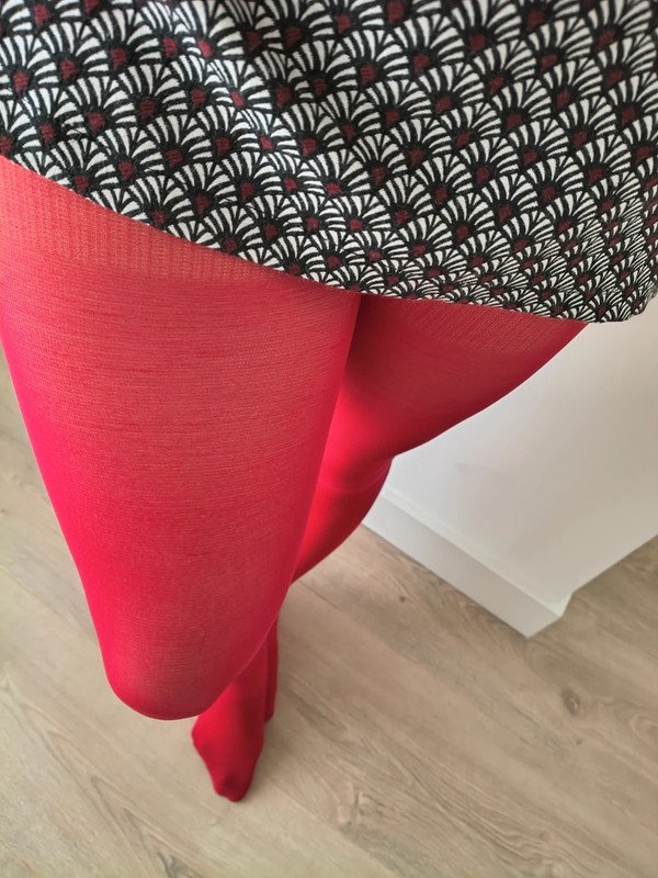 Semi-Sheer Cherry Red Tights photo 8