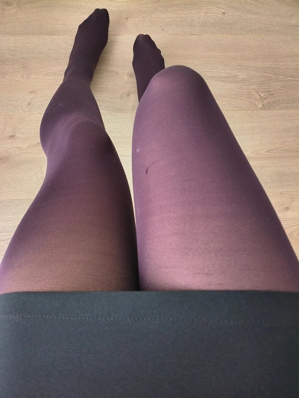 Semi-Sheer Burgundy Tights photo 2
