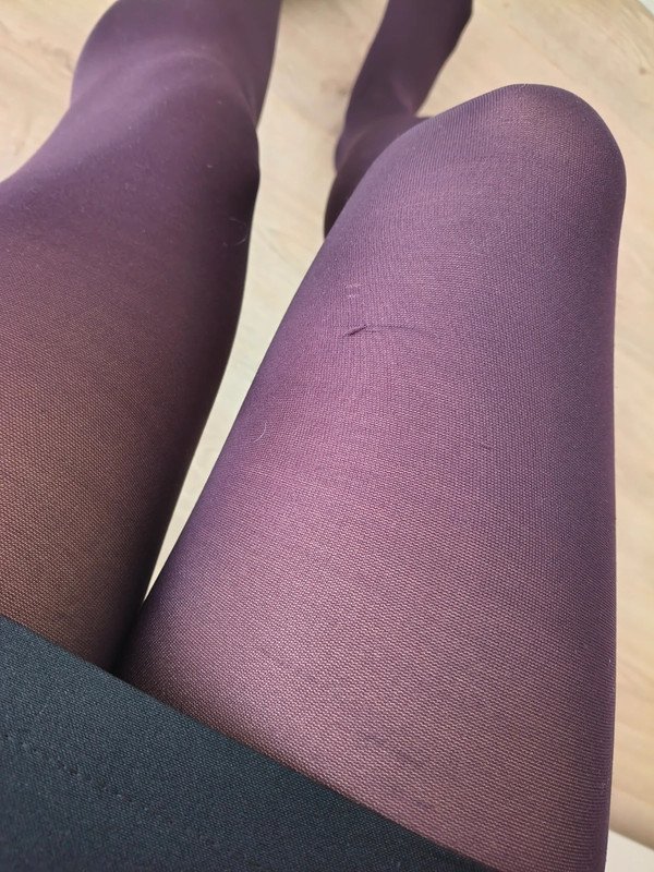 Semi-Sheer Burgundy Tights photo 4