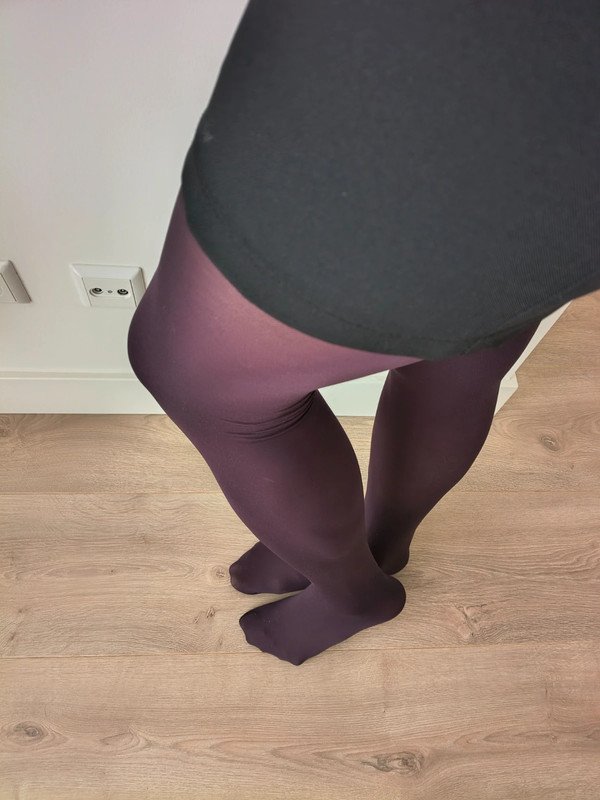 Semi-Sheer Burgundy Tights photo 8