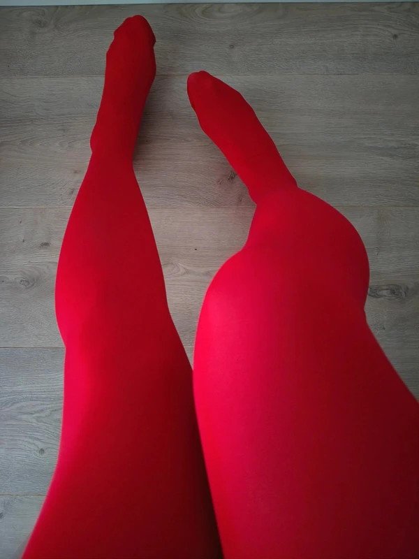 Bold Red Semi-Opaque Tights