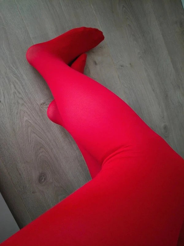 Bold Red Semi-Opaque Tights photo 2