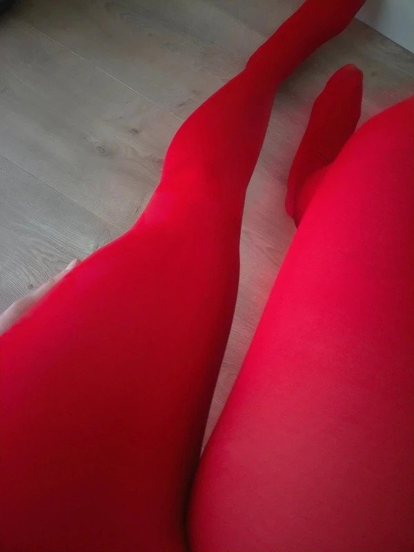 Bold Red Semi-Opaque Tights photo 5