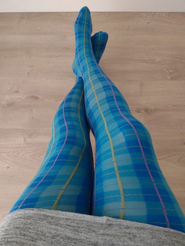 Turquoise Tartan Plaid Tights