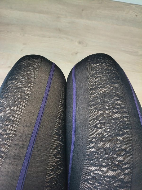 Purple Seam Floral Jacquard Tights photo 5