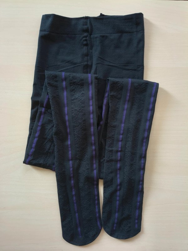 Purple Seam Floral Jacquard Tights photo 9