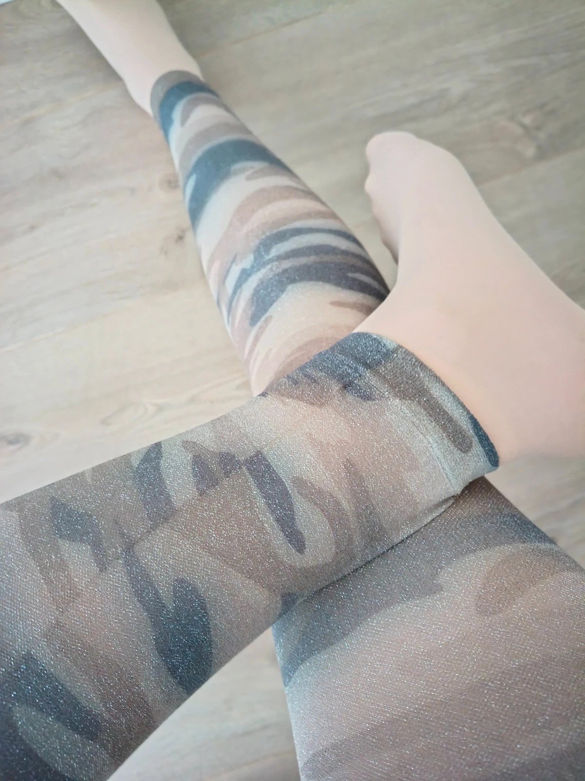 Shimmer Camo Footless Tights