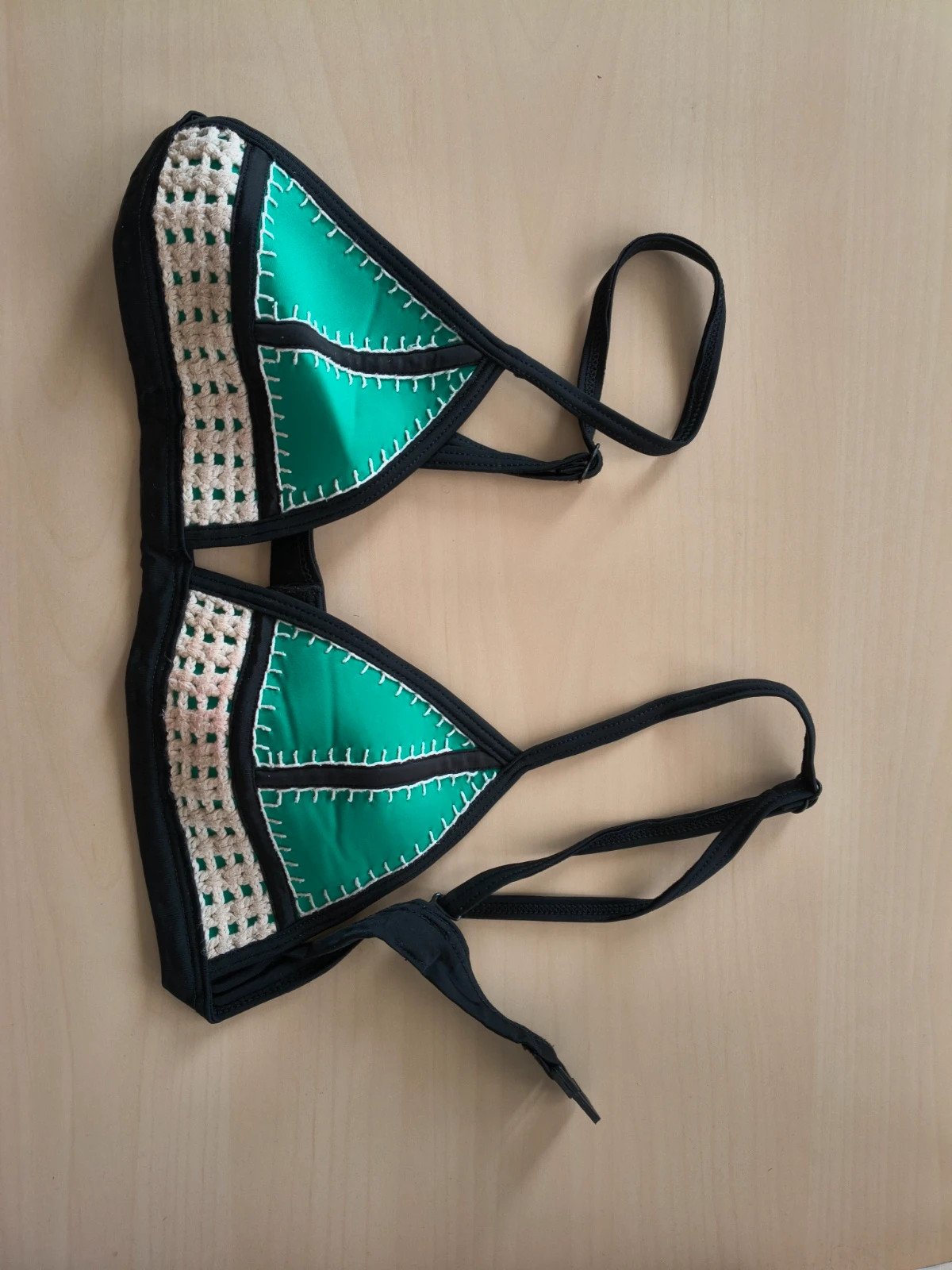Emerald Crochet-Trim Bikini Top