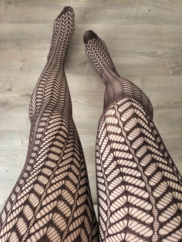 Brown Leaf Lace Tights
