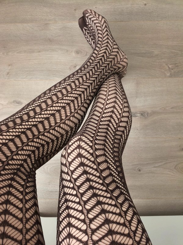 Brown Leaf Lace Tights photo 2
