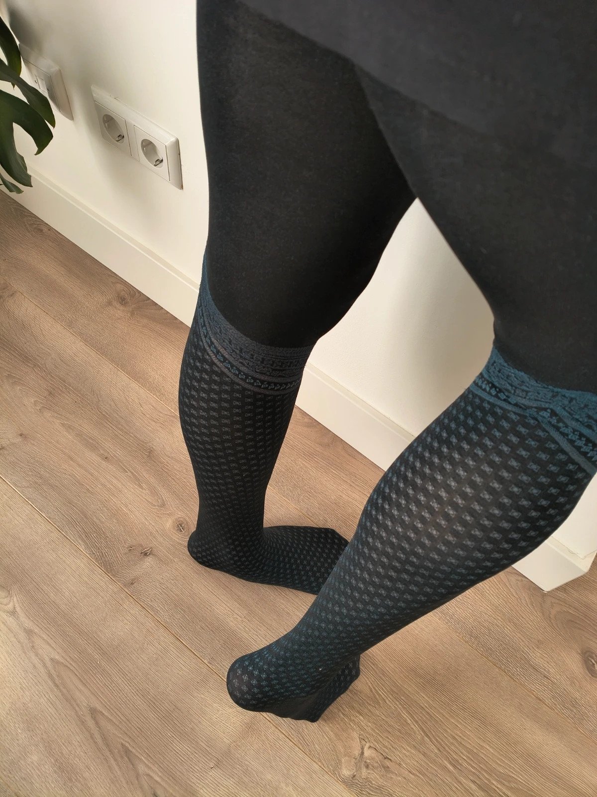 Faux Thigh-High Jacquard Tights photo 7