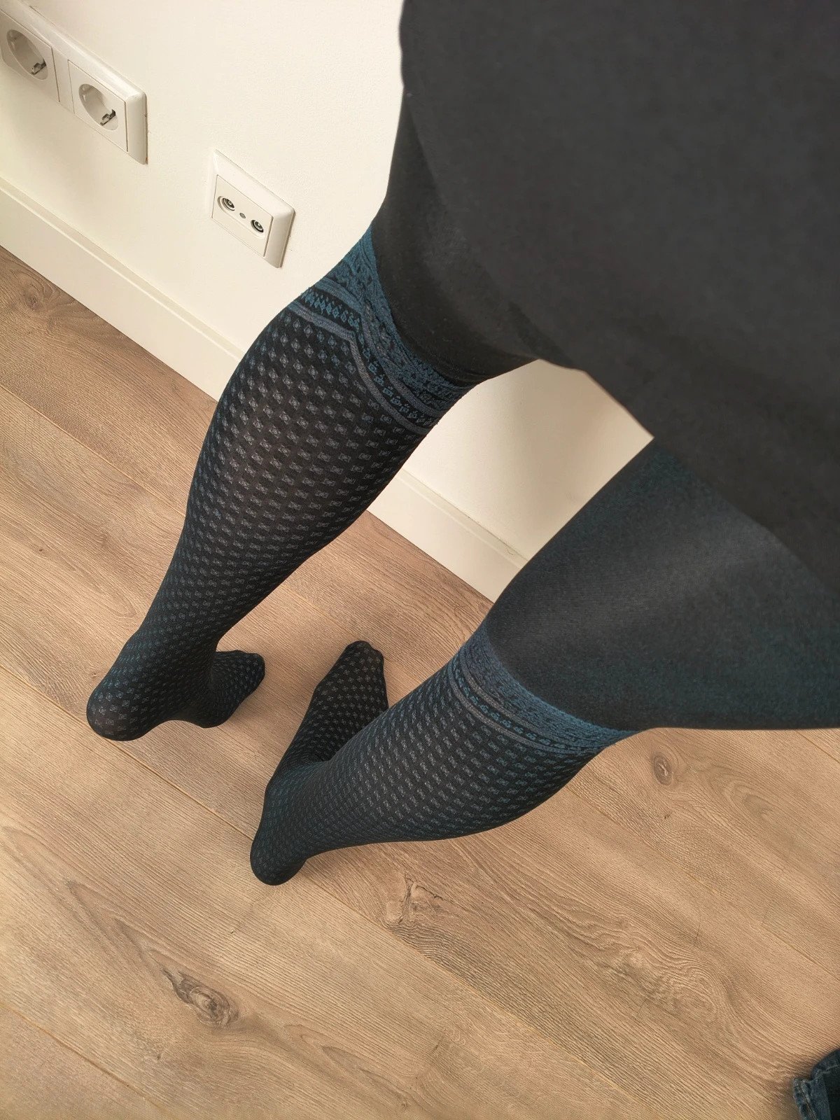 Faux Thigh-High Jacquard Tights photo 8