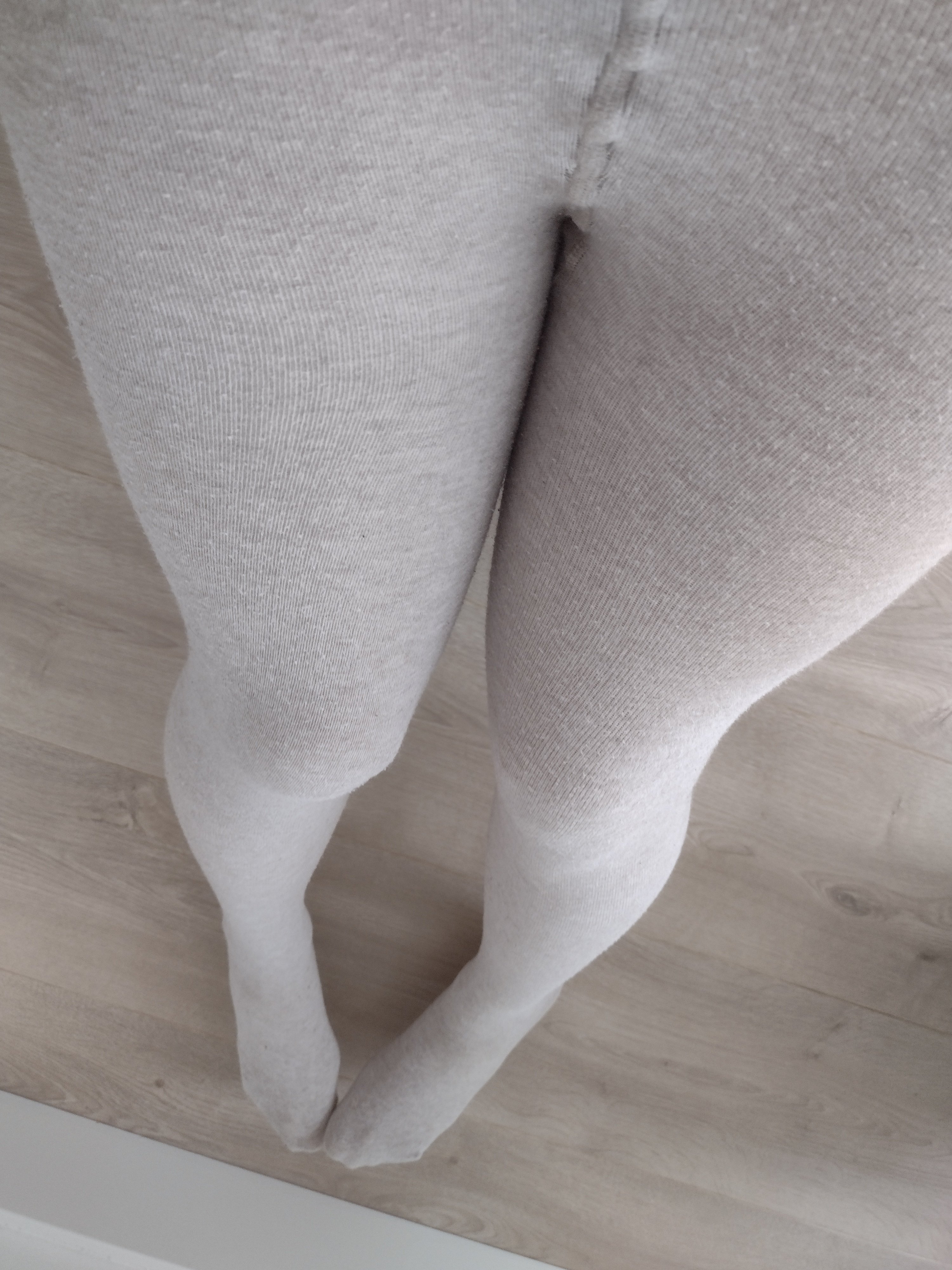 Heather Cream Ribbed Tights