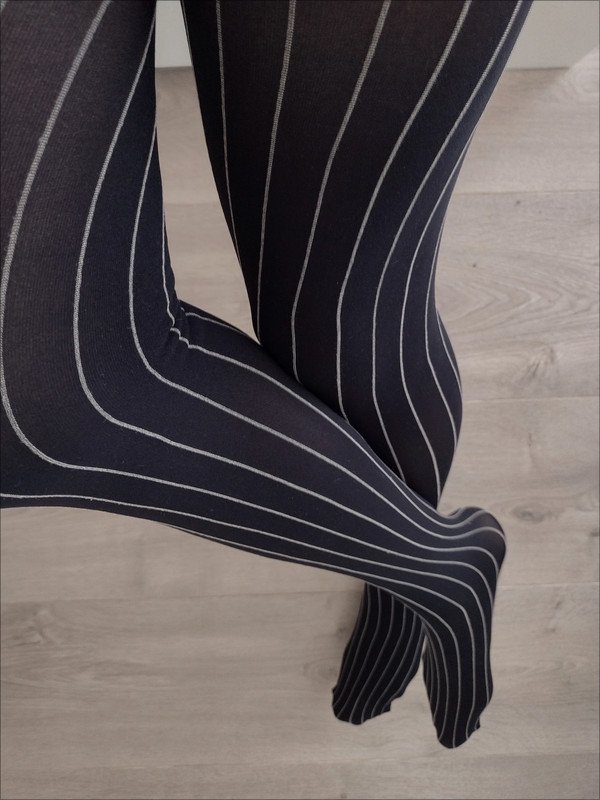 Black Pinstripe Tights