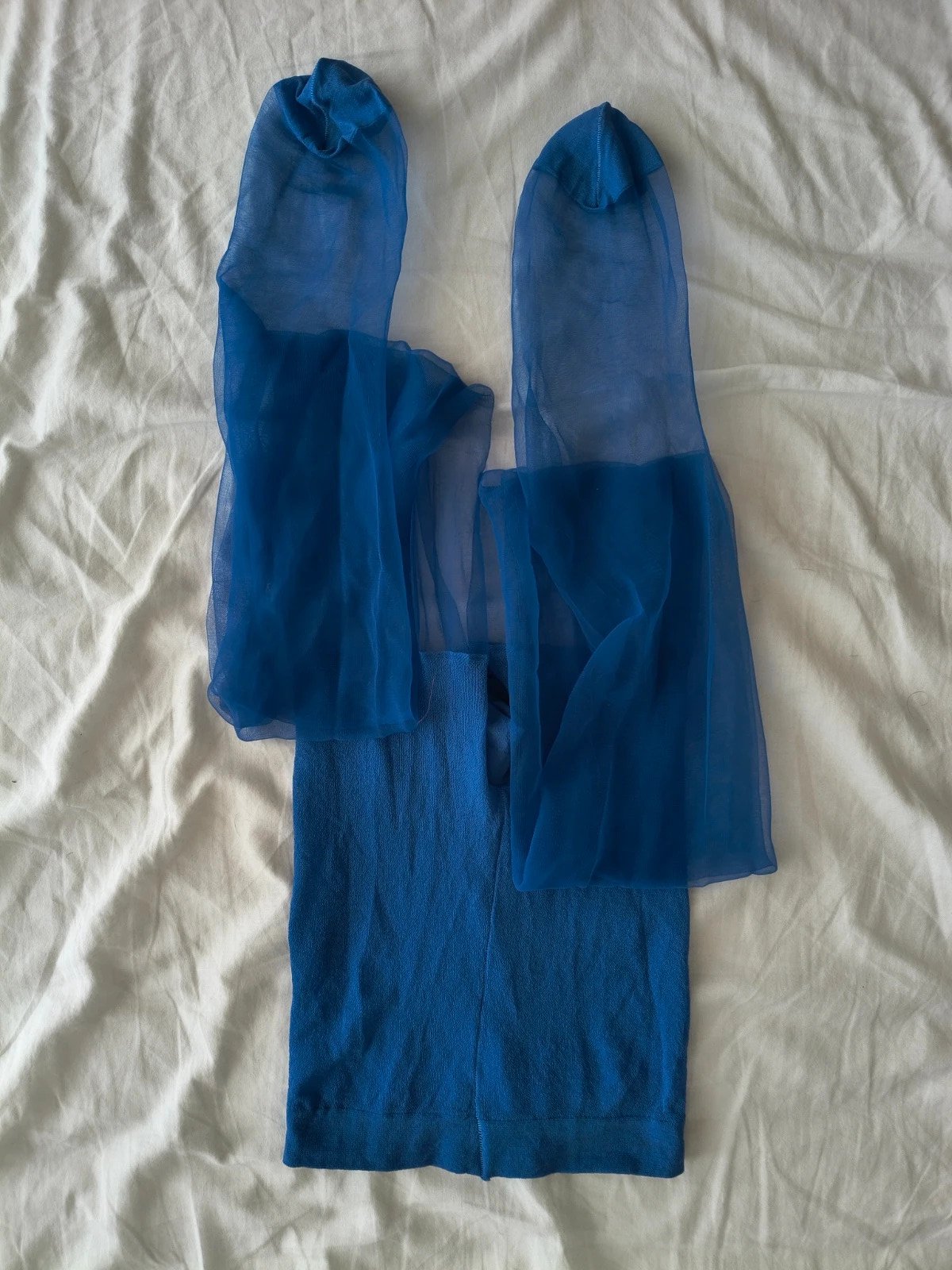 Powder Blue Sheer Nylon Tights photo 8