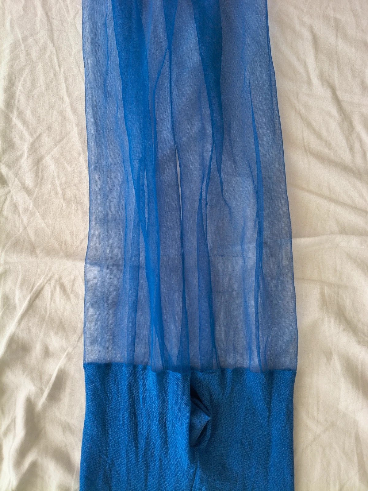 Powder Blue Sheer Nylon Tights photo 9