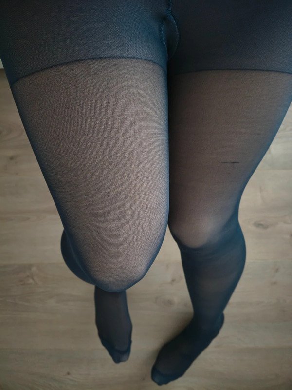 Vintage Navy Nylon Tights with Back Seam photo 2