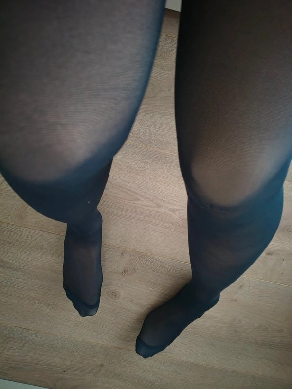 Vintage Navy Nylon Tights with Back Seam photo 4