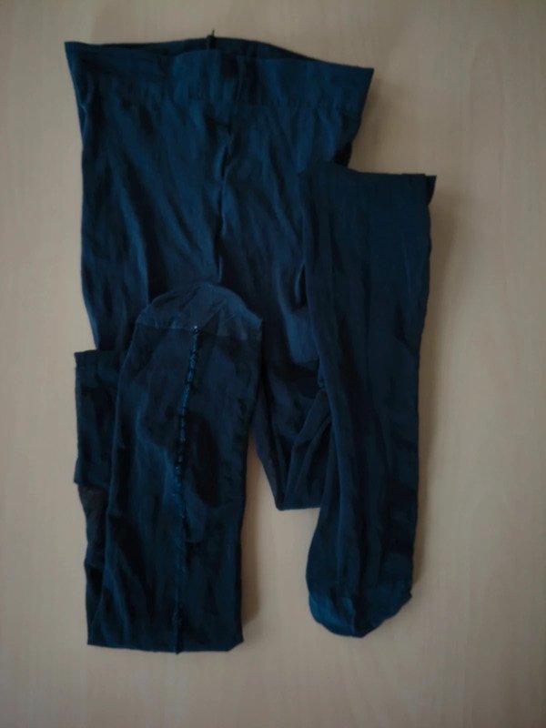 Vintage Navy Nylon Tights with Back Seam photo 7