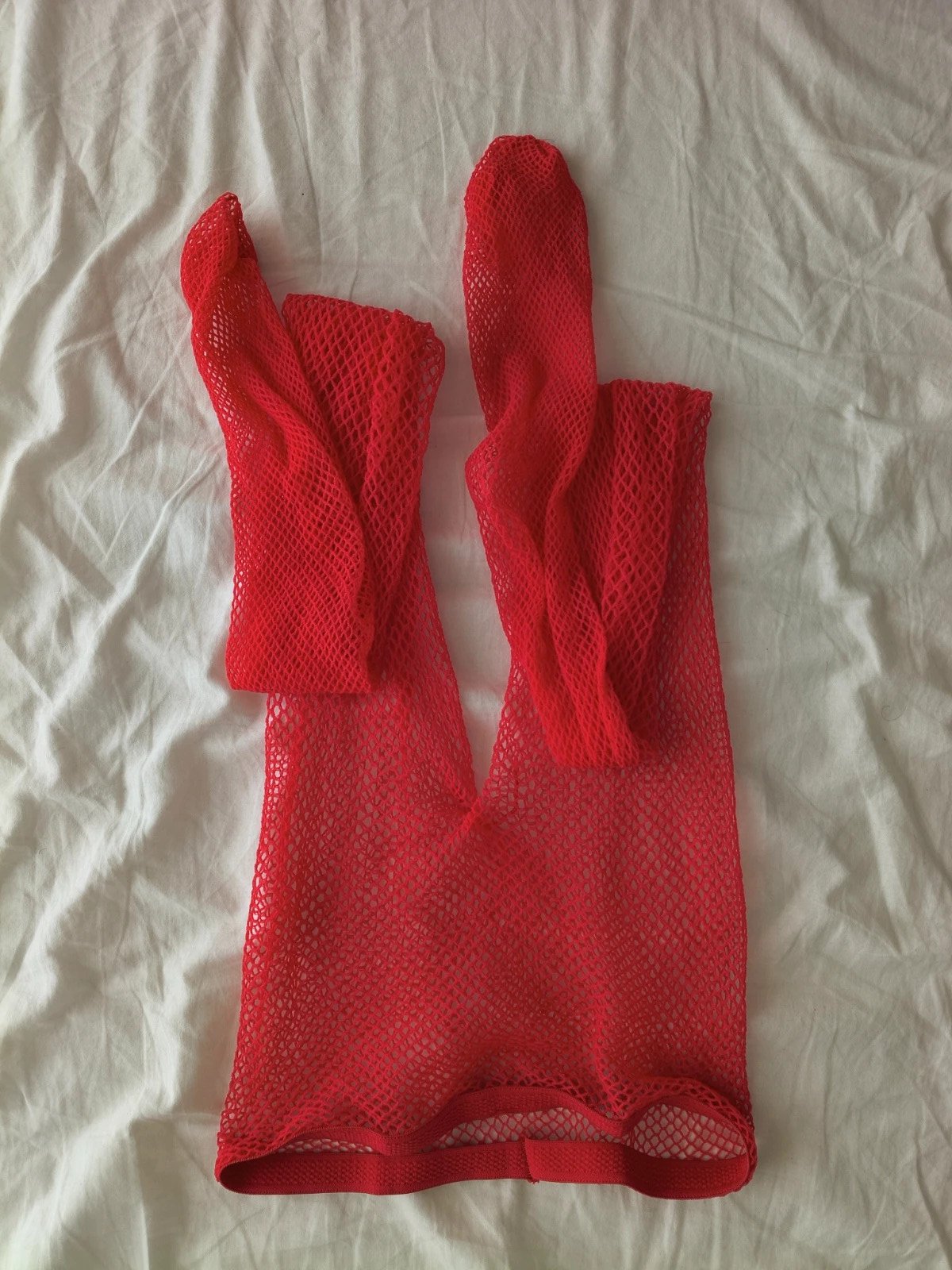 Bright Red Fishnet Tights photo 8