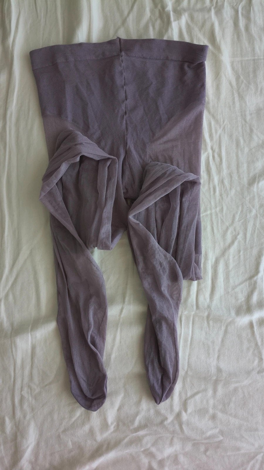 Faux Thigh-High Lilac Tights with Back Seam photo 10