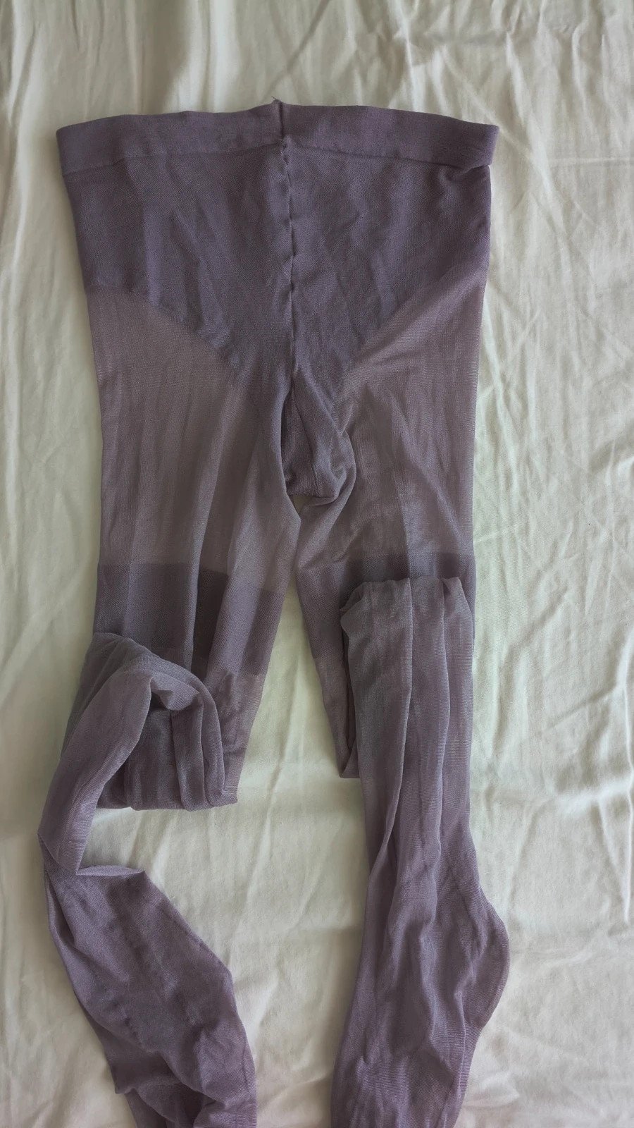 Faux Thigh-High Lilac Tights with Back Seam photo 9