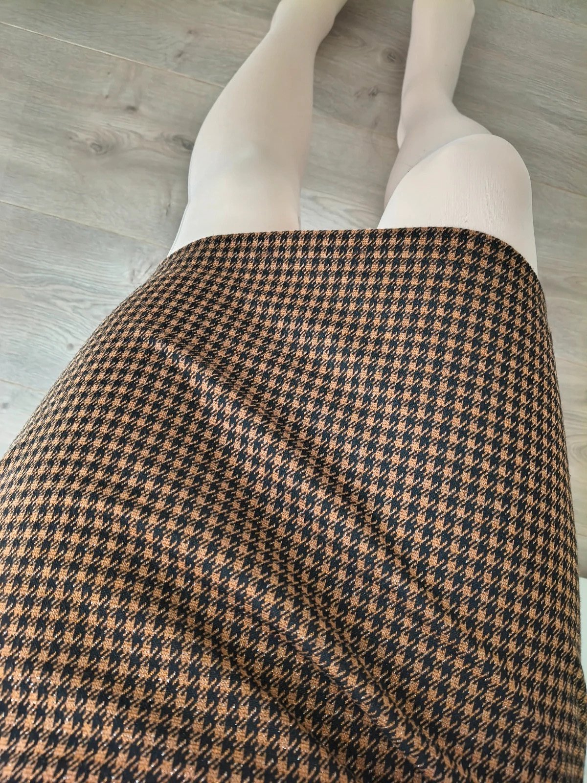 Copper Houndtooth Knee-Length Skirt photo 2