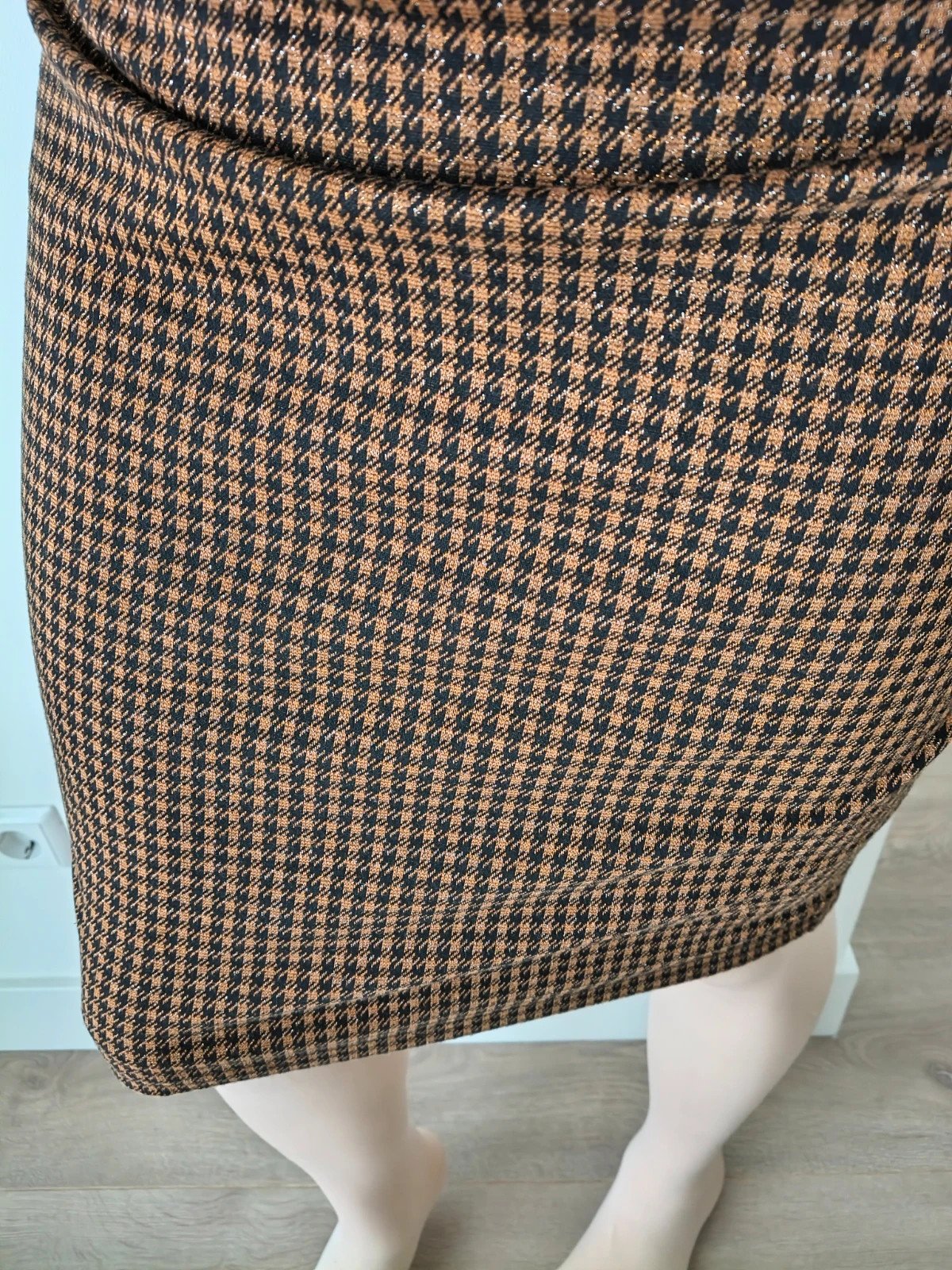 Copper Houndtooth Knee-Length Skirt photo 3