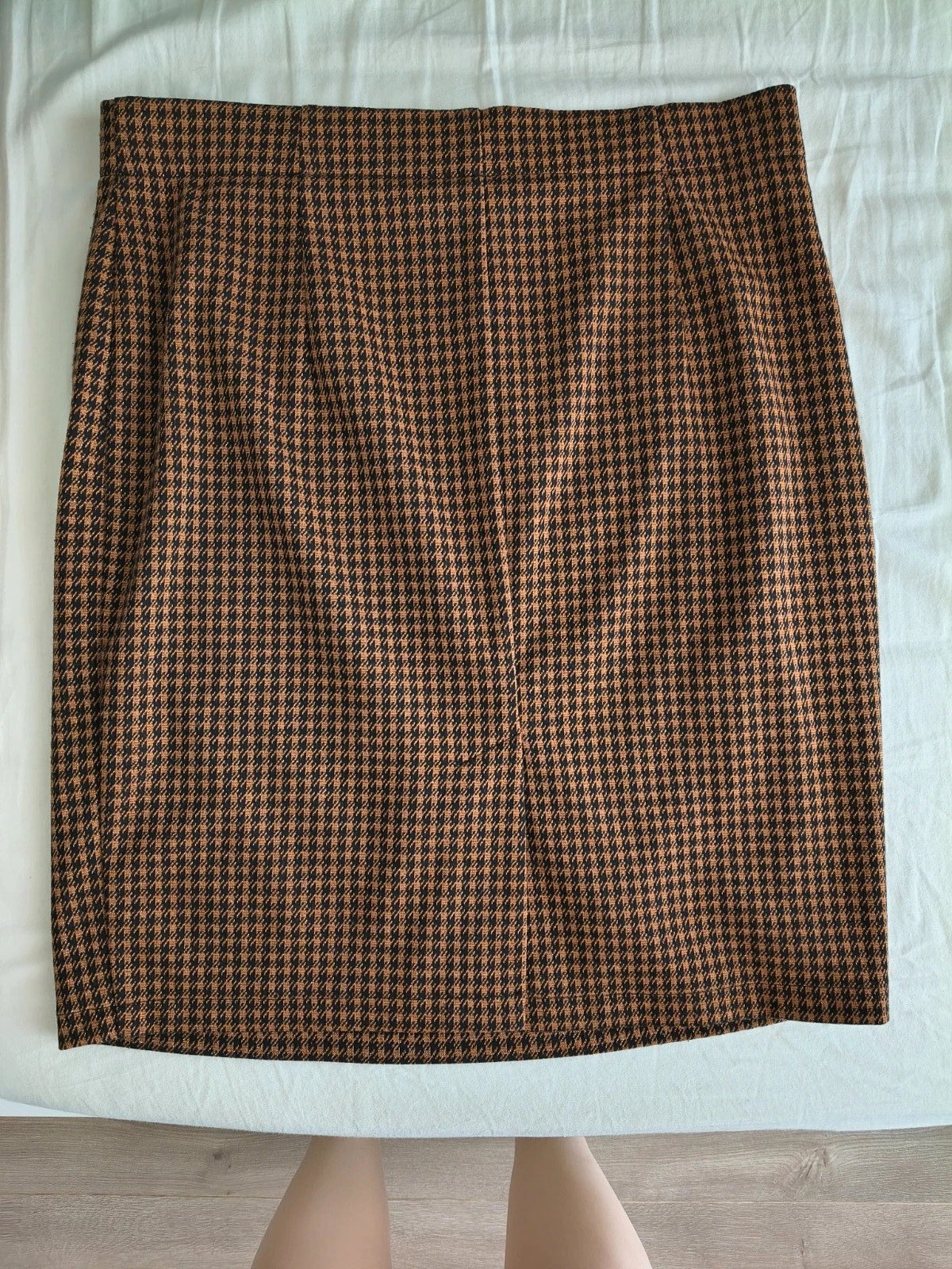 Copper Houndtooth Knee-Length Skirt photo 4
