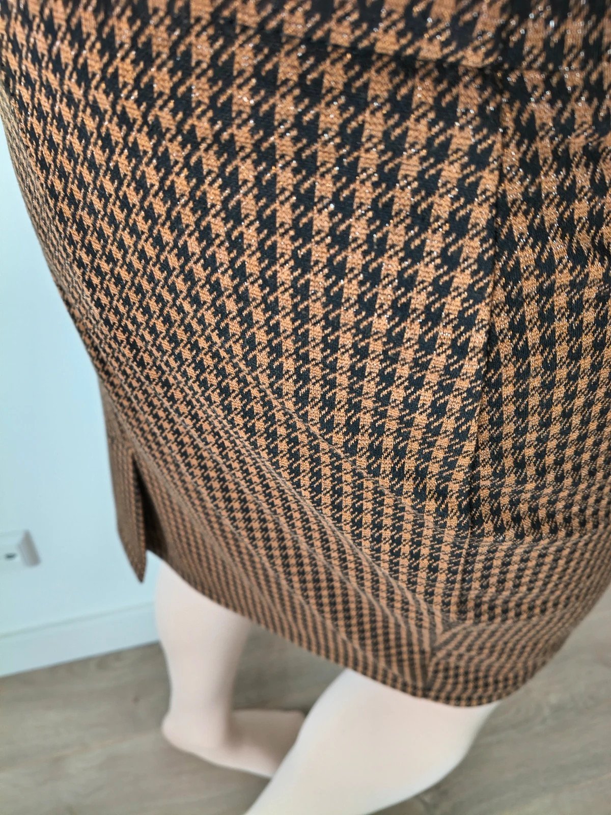 Copper Houndtooth Knee-Length Skirt photo 5