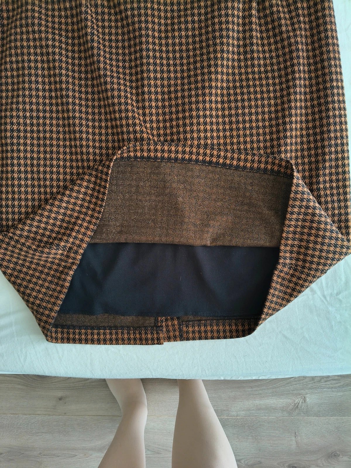 Copper Houndtooth Knee-Length Skirt photo 6