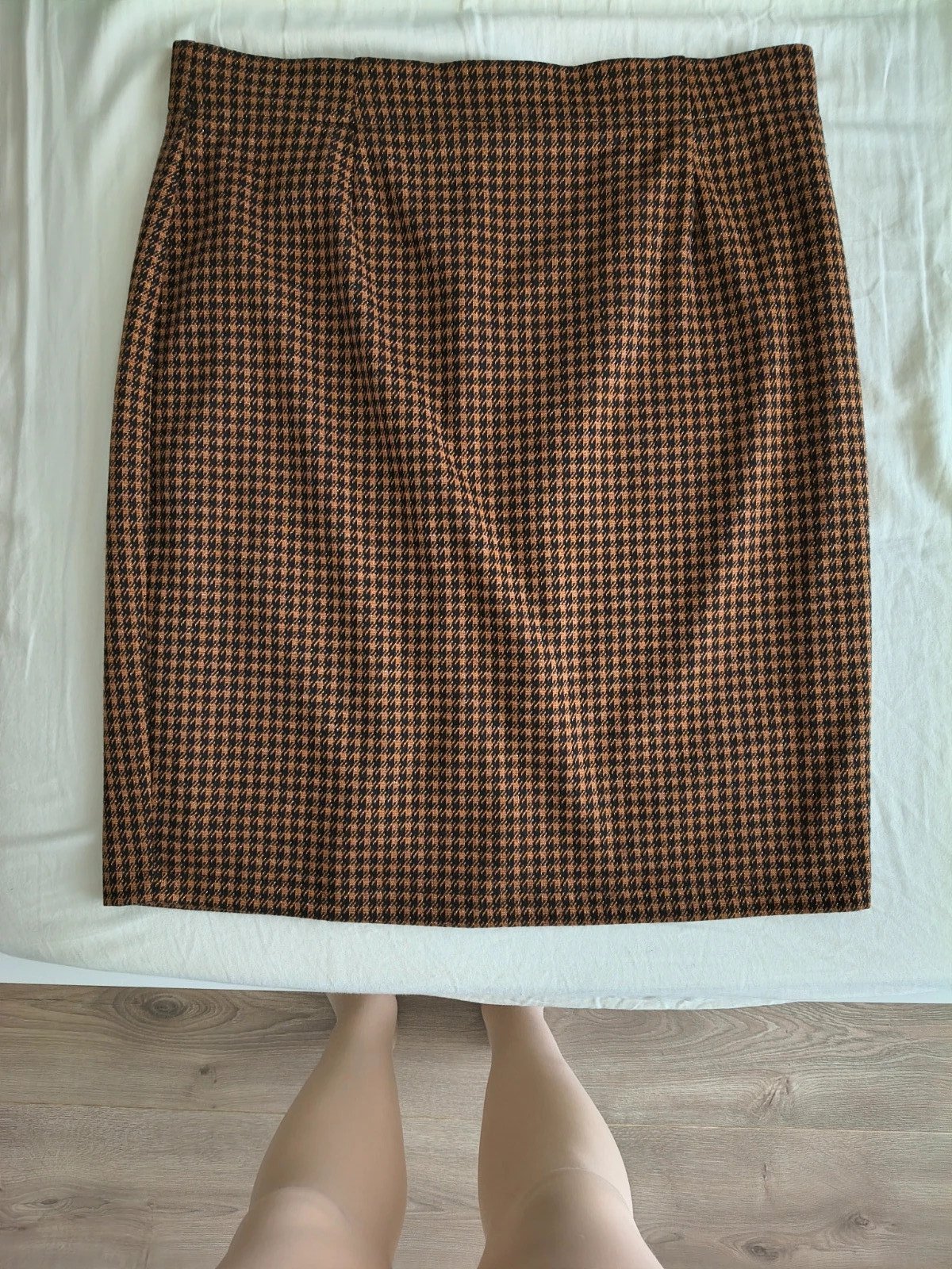 Copper Houndtooth Knee-Length Skirt photo 7