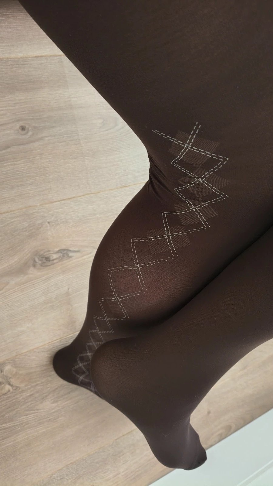 Brown Argyle Diamond Tights photo 5