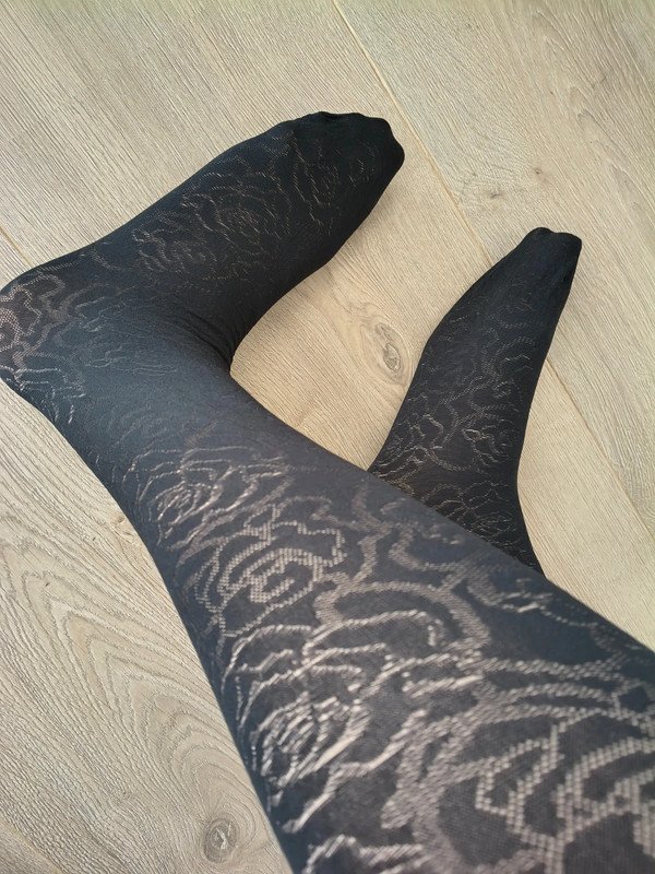 Black Rose Jacquard Tights photo 3