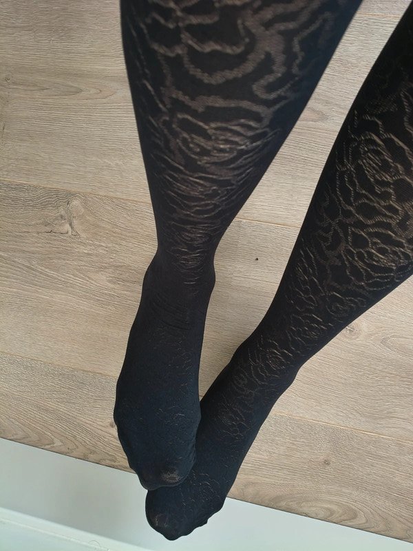 Black Rose Jacquard Tights photo 5