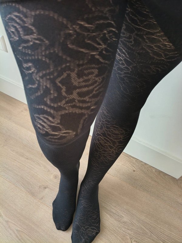 Black Rose Jacquard Tights photo 7