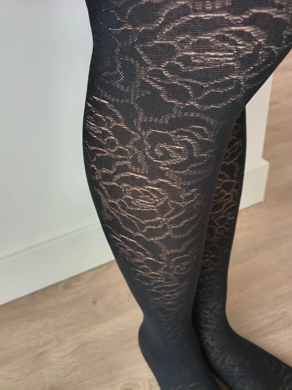 Black Rose Jacquard Tights photo 8