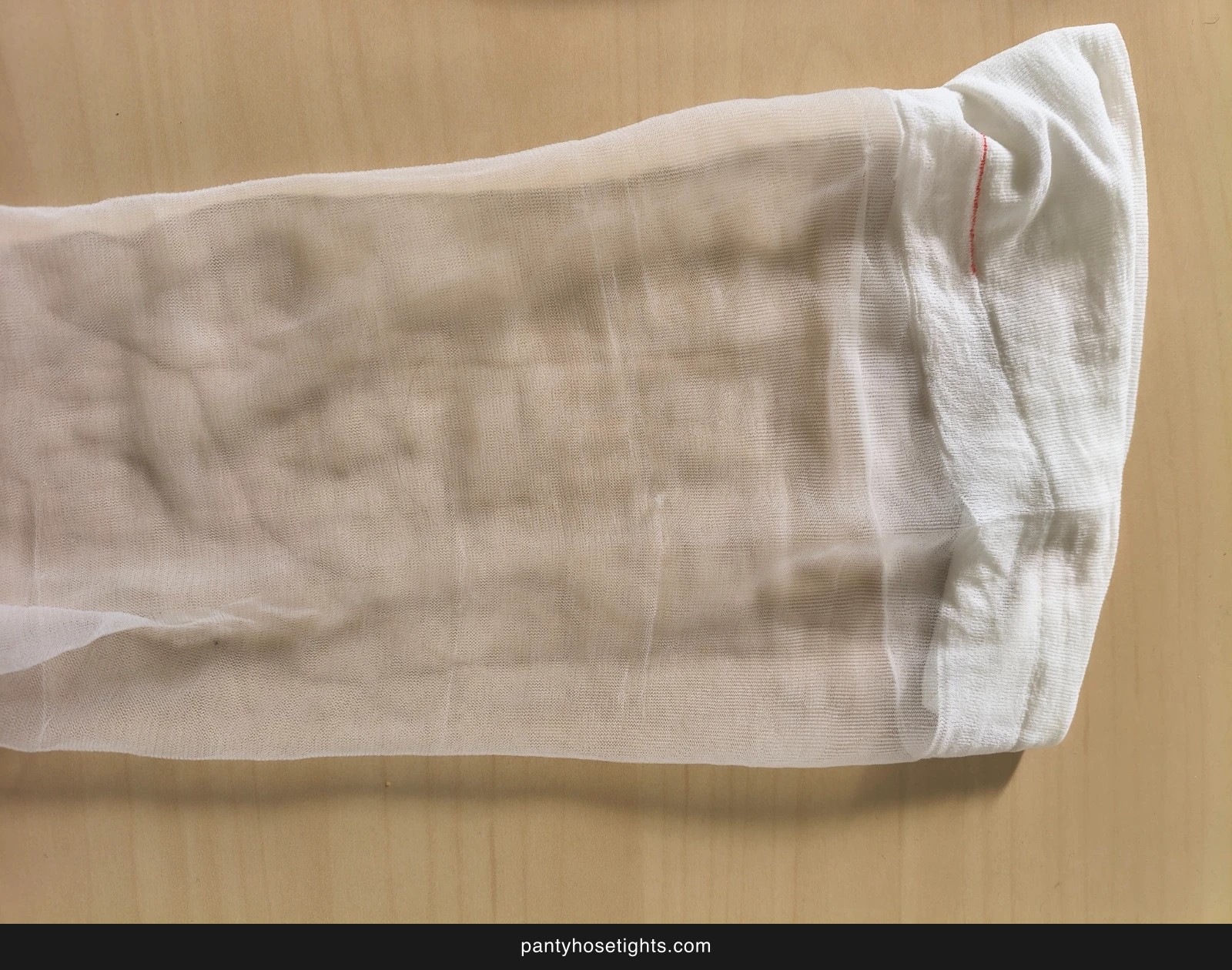 White Sheer Thigh-High Stockings photo 4